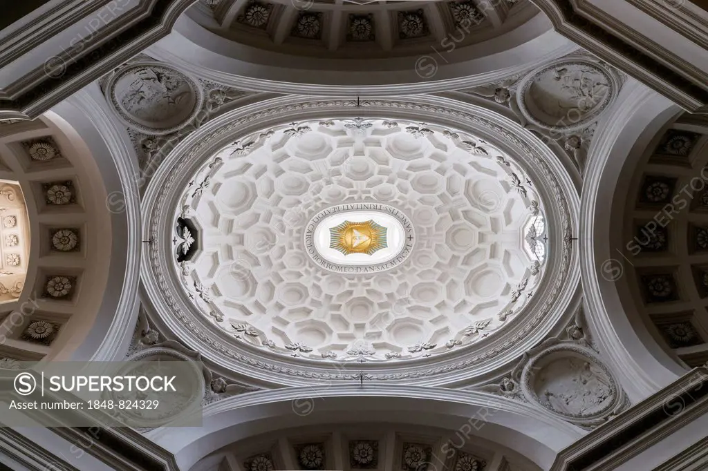 Dome, church of San Carlo alle Quattro Fontane or Church of San Carolino, Rome, Lazio, Italy