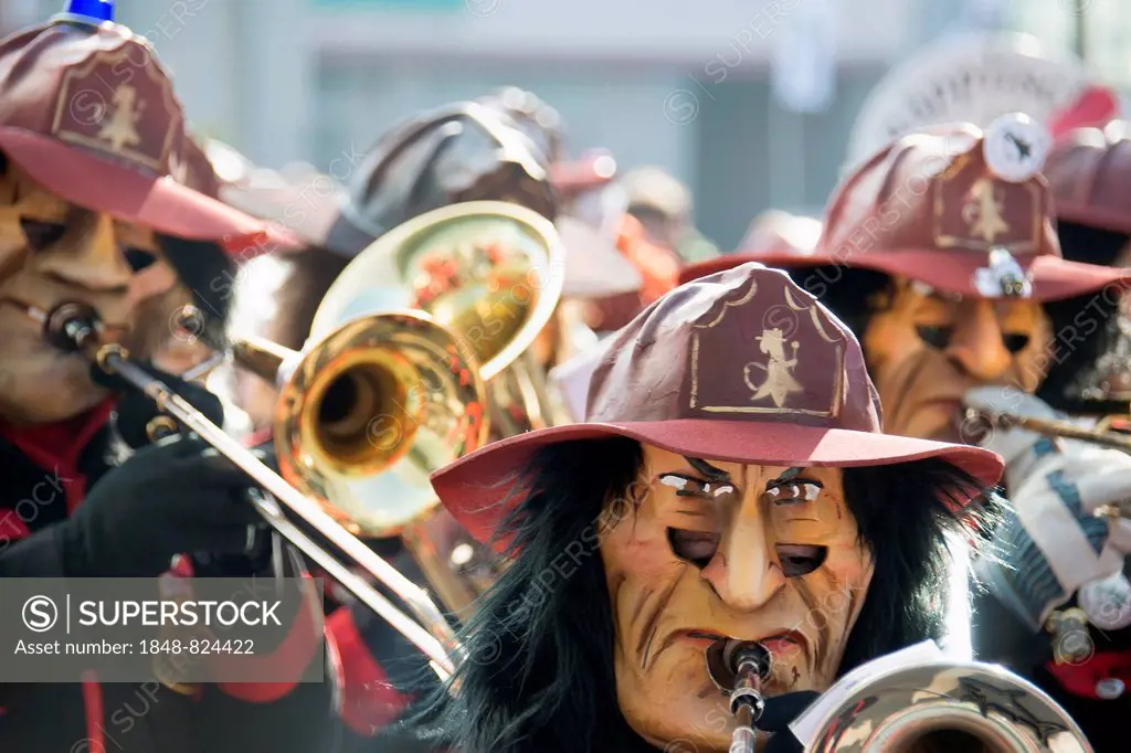 Carnival parade, traditional carnival celebrations in Basel, Switzerland