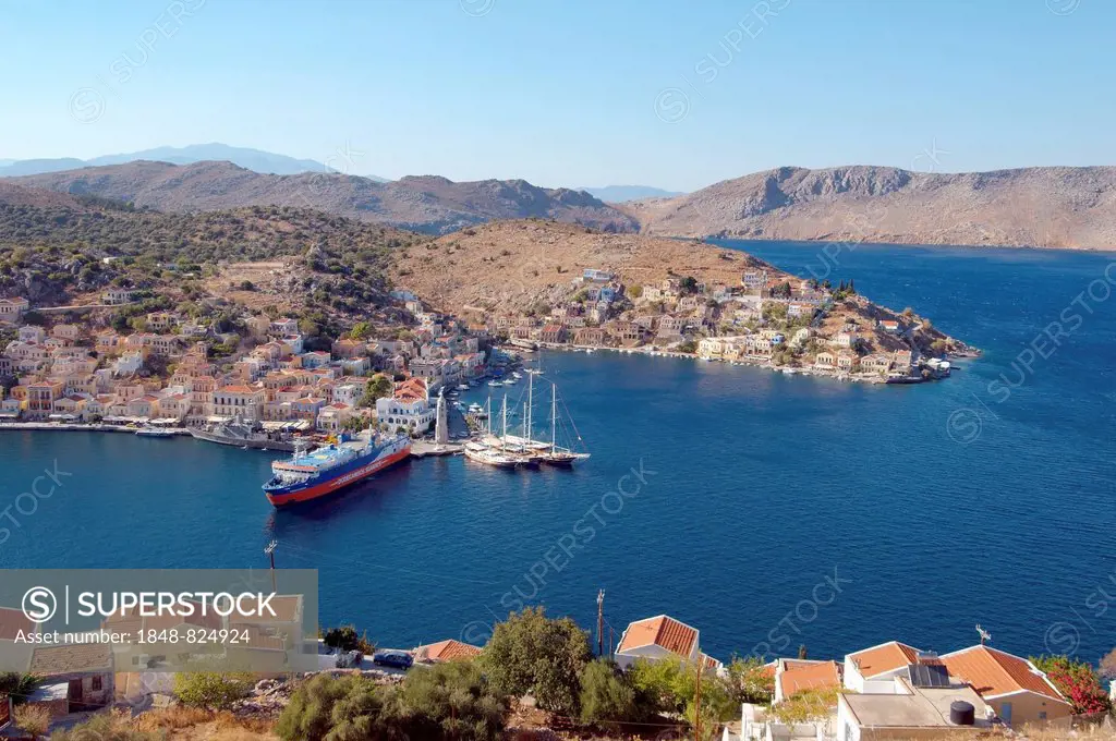 Townscape, Symi, Symi island, Greece