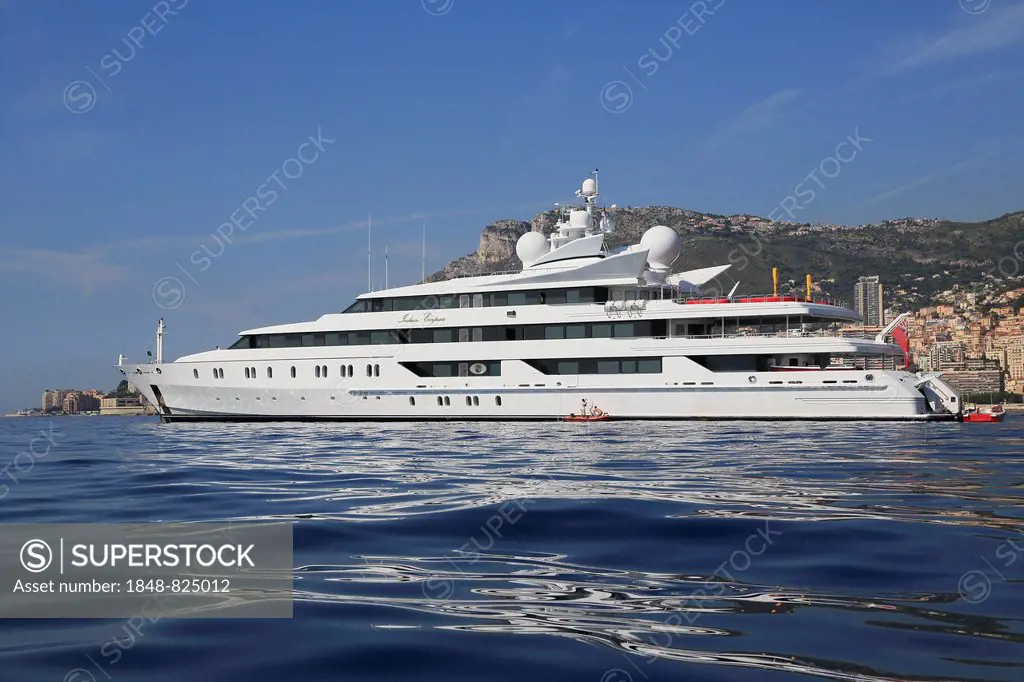 Motor yacht, Indian Empress, built by Oceanco, at anchor, Monaco