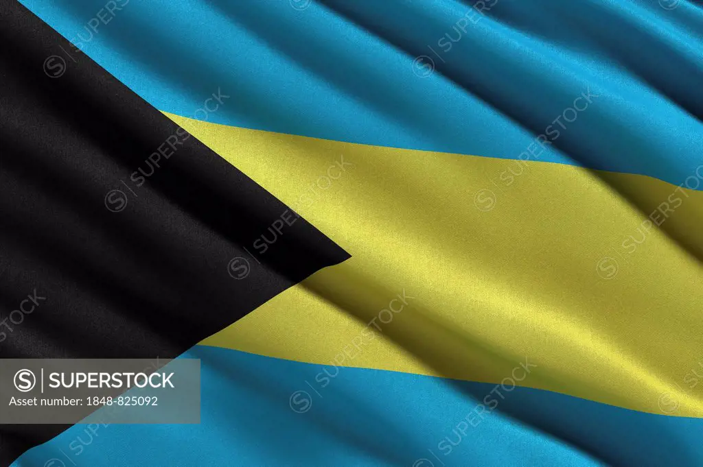 Flag of the Bahamas waving in the wind