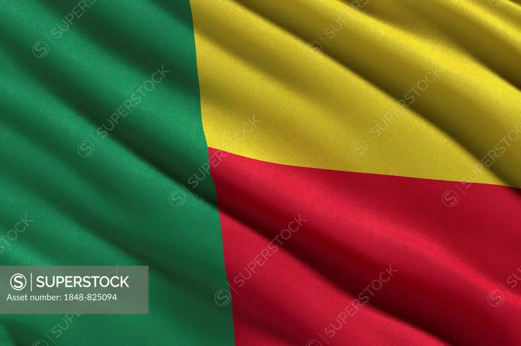 Flag of Benin waving in the wind