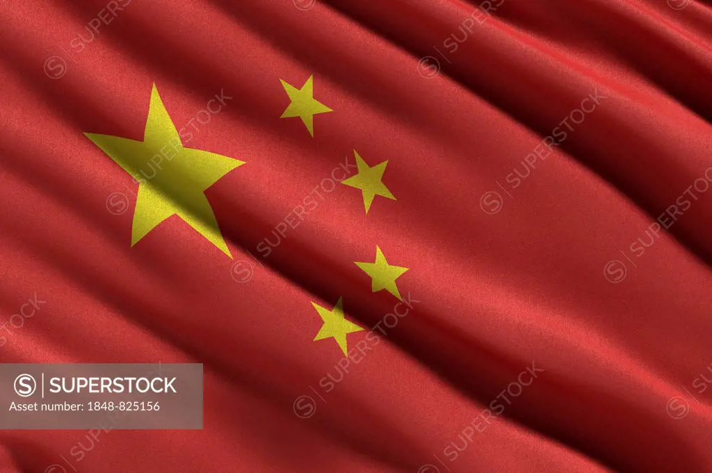Flag of the People's Republic of China waving in the wind