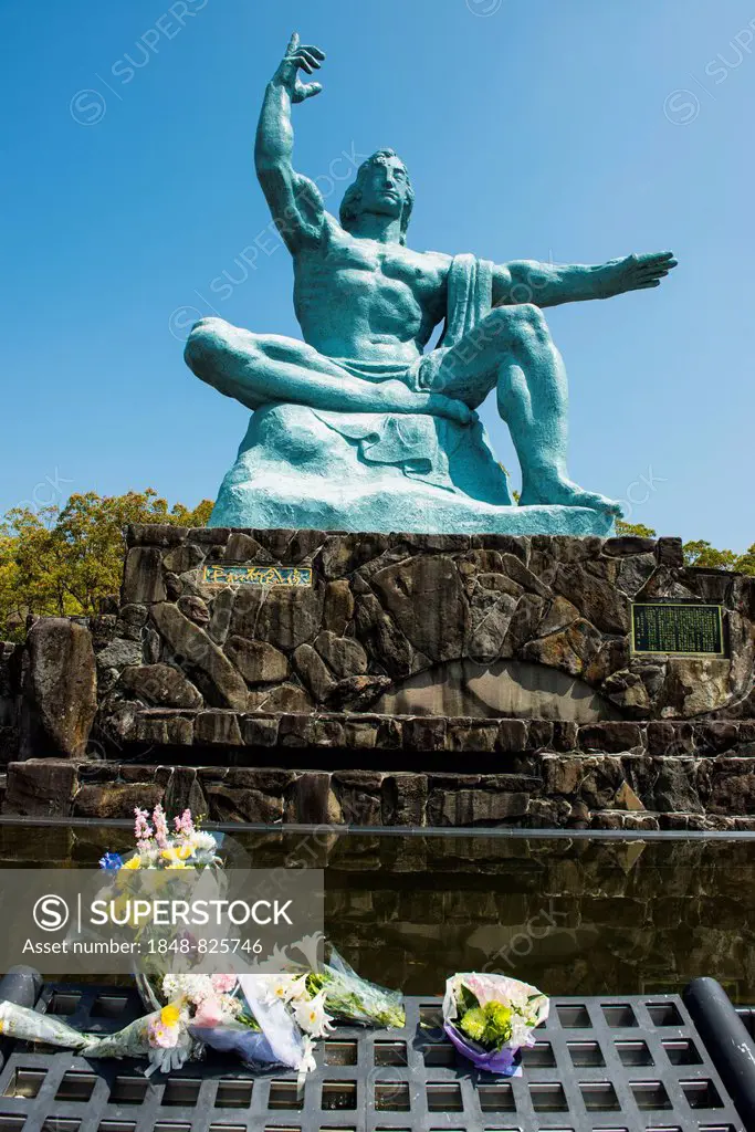 Peace statue in the Peace Park, Nagasaki, Japan