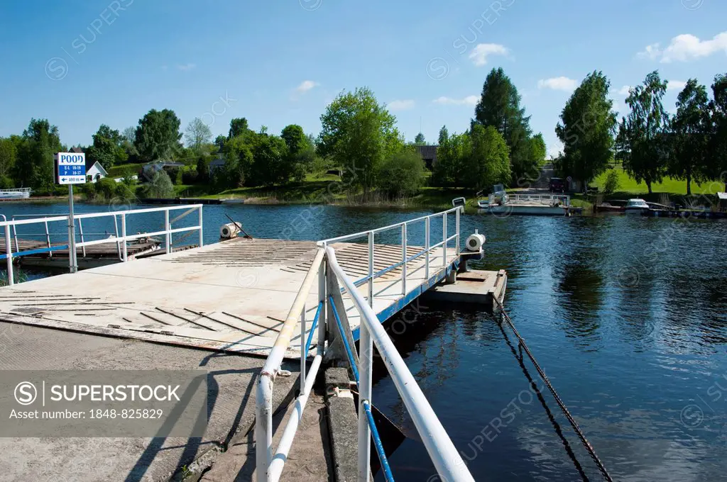 Raft, Emajogi River, Kavastu, Tartu District, Estonia, Baltic States