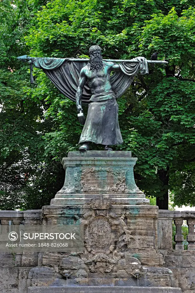 The Smith of Kochel, Monument to the Sendling's Night of Murder in 1705, Sendling, Munich, Bavaria, Germany
