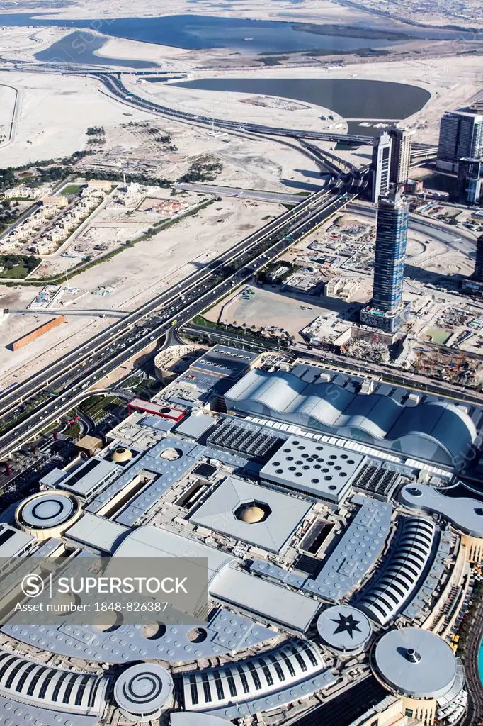 View from the Burj Khalifa, roofscape, Dubai Mall, Dubai, United Arab Emirates