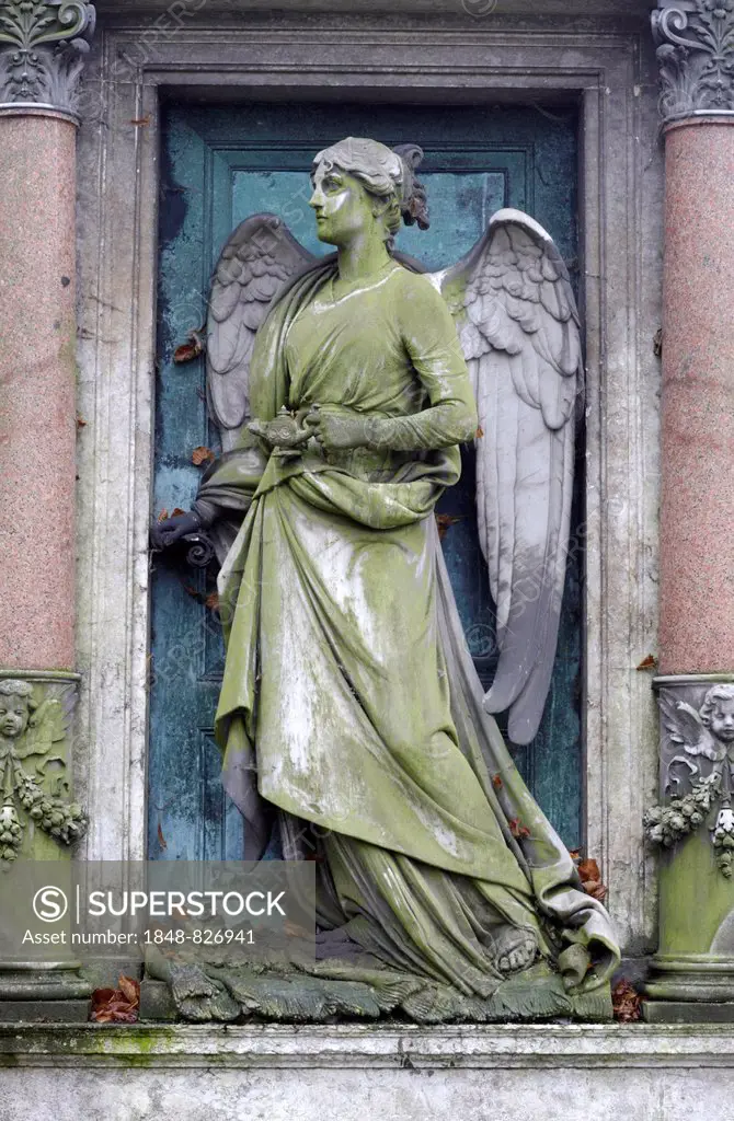 Angel, old grave sculpture, cemetery, Carlsbad, Czech Republic