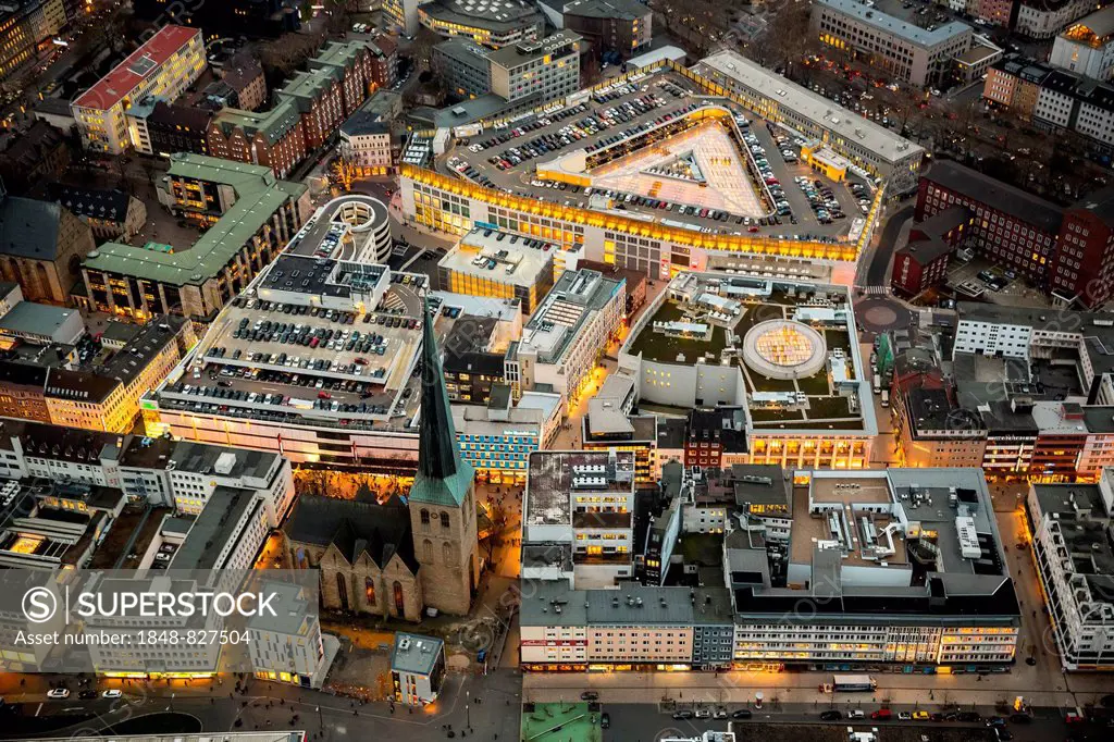 Thier-Galerie shopping center, aerial view, Dortmund, Ruhr area, North Rhine-Westphalia, Germany