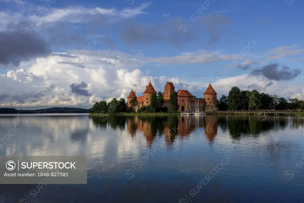Trakai Island Castle in Lake Galve, Trakai, Vilnius district, Lithuania