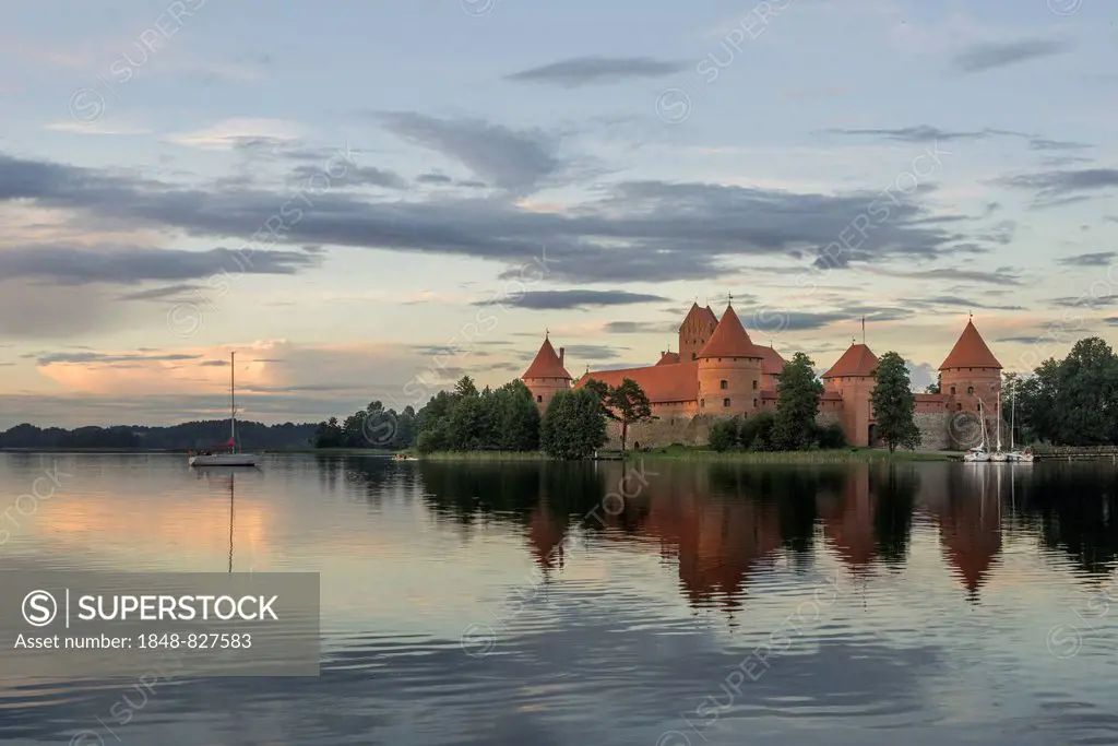 Trakai Island Castle in Lake Galve, Trakai, Vilnius district, Lithuania