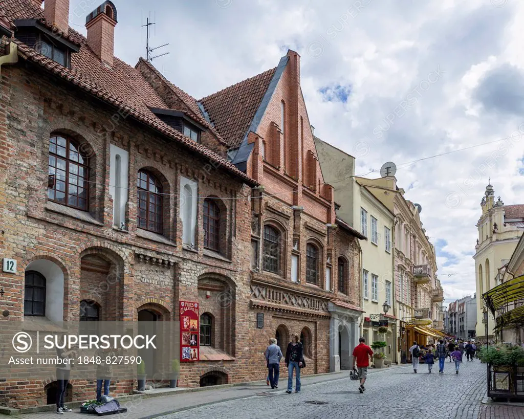 Street scene, Senamiestis or Vilnius Old Town, Vilnius, Vilnius district, Lithuania