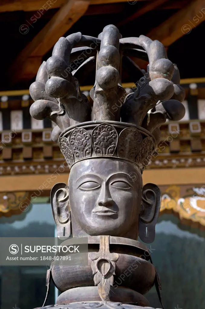 Sculpture in the style of a Dorje or Vajra, Buddhist symbolic ritual object, Taj Tashi Hotel, Thimphu, Bhutan