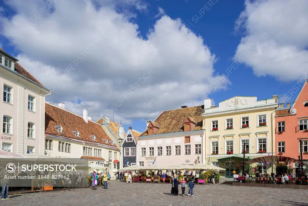 Houses on Town Hall Square, Vanalinn, Tallinn, Harju, Estonia
