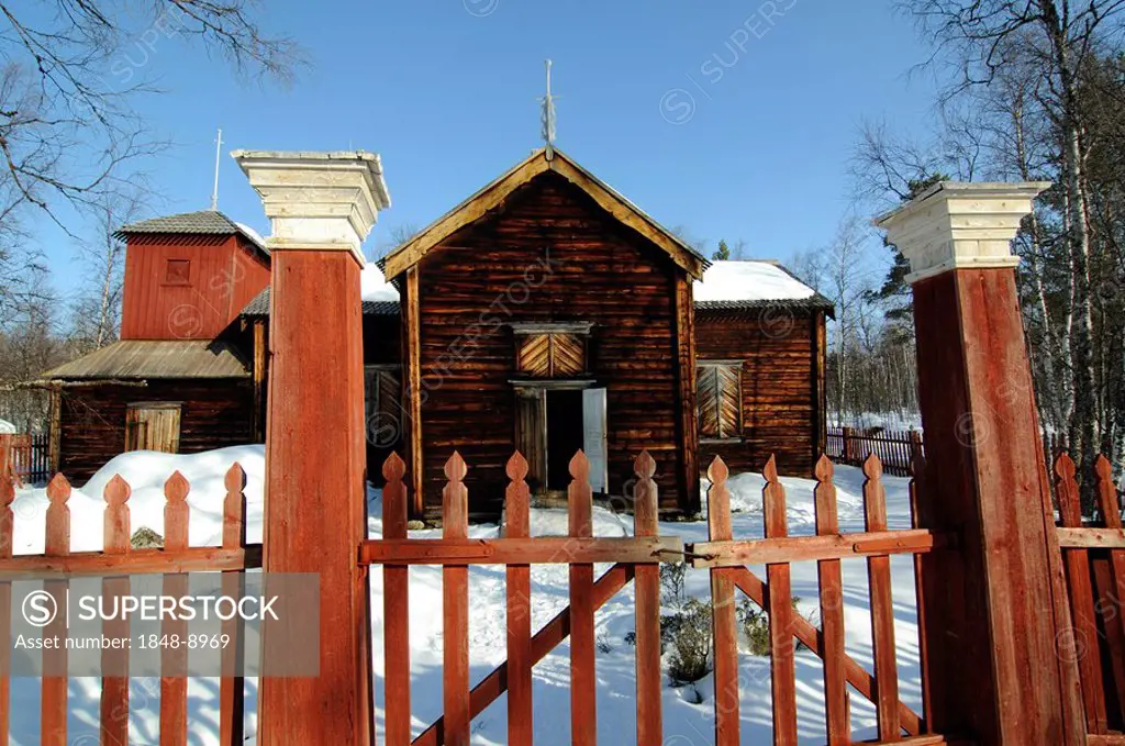 Pielpajaervi, wooden wilderness church, Inari, Lapland, Finland, Europe