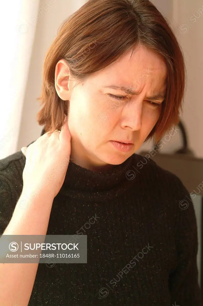 Woman with neck pain