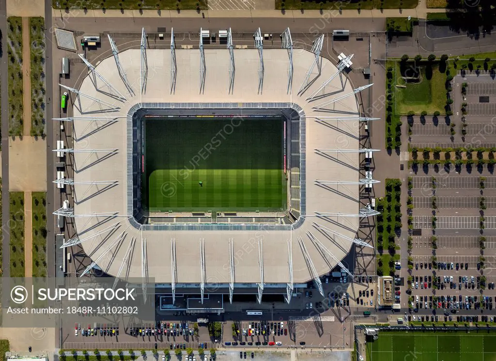 Aerial view, Borussia-Park, football stadium, Mönchengladbach, North Rhine-Westphalia, Germany