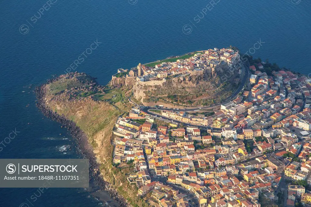 Aerial view of Castelsardo, Sardinia, Italy