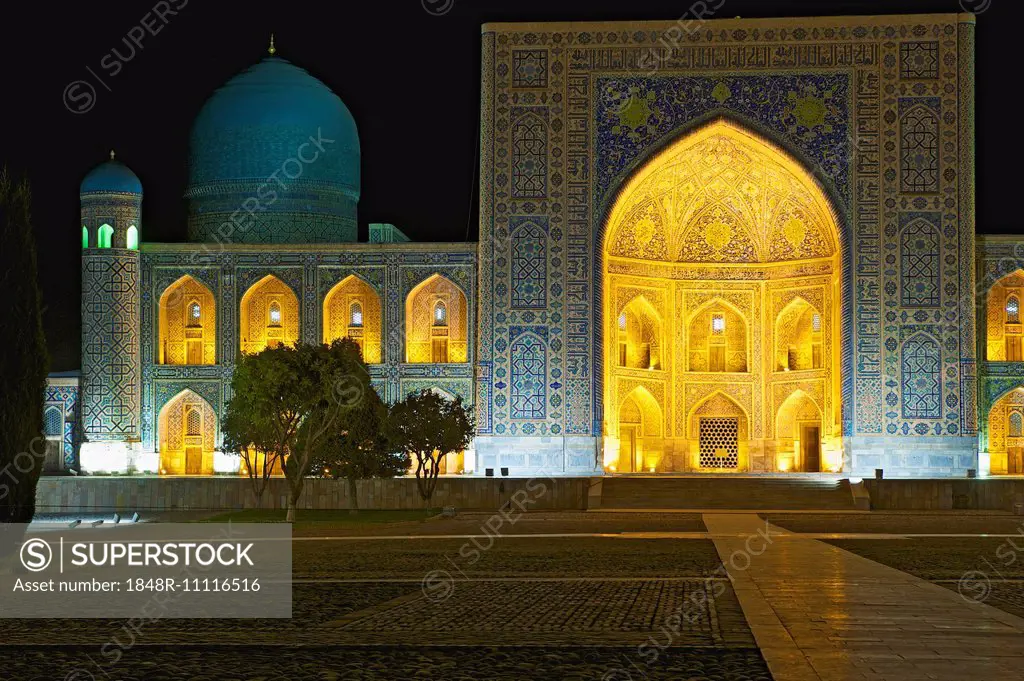 At the Registan, at night, Samarkand, Uzbekistan