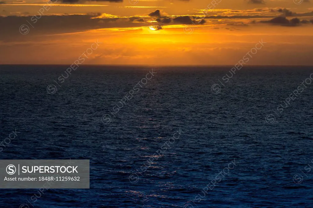 Atlantic at sunset, near Étretat, Normandy, France