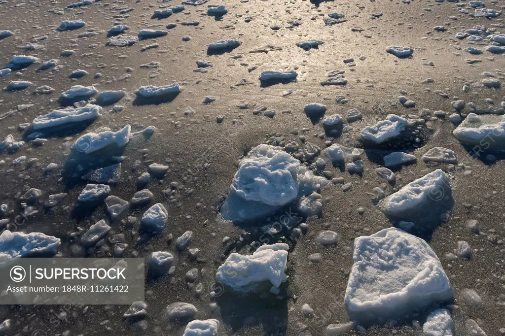 Freezing sea, ice floes, edge of the pack ice, Arctic Ocean, Spitsbergen, Svalbard Islands, Svalbard and Jan Mayen, Norway
