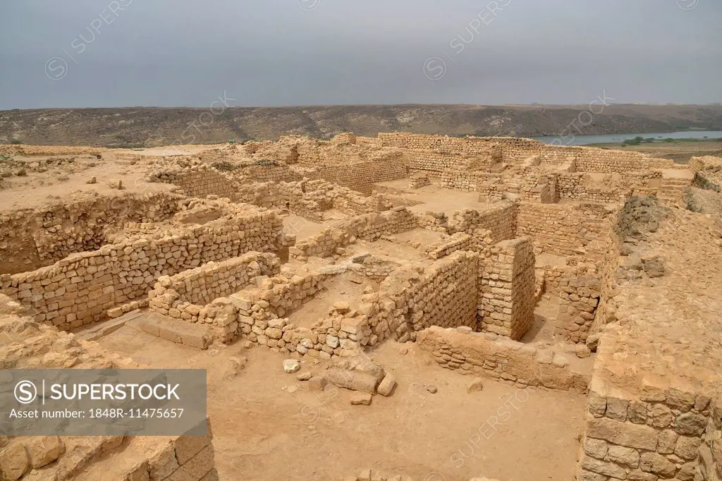 Excavation field of Sumhuram, near Taqah, Dhofar Region, Orient, Oman