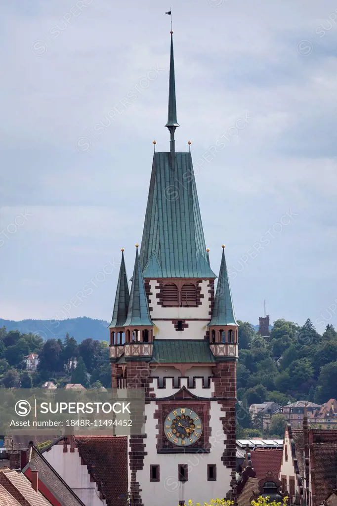 Martinstor city tower, Freiburg im Breisgau, Breisgau, Baden-Württemberg, Germany