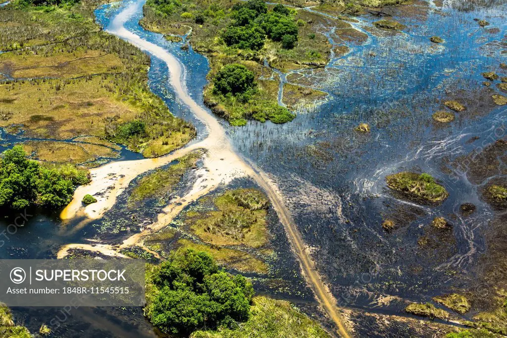 Okavango Delta, aerial view, Okavango Delta, Botswana