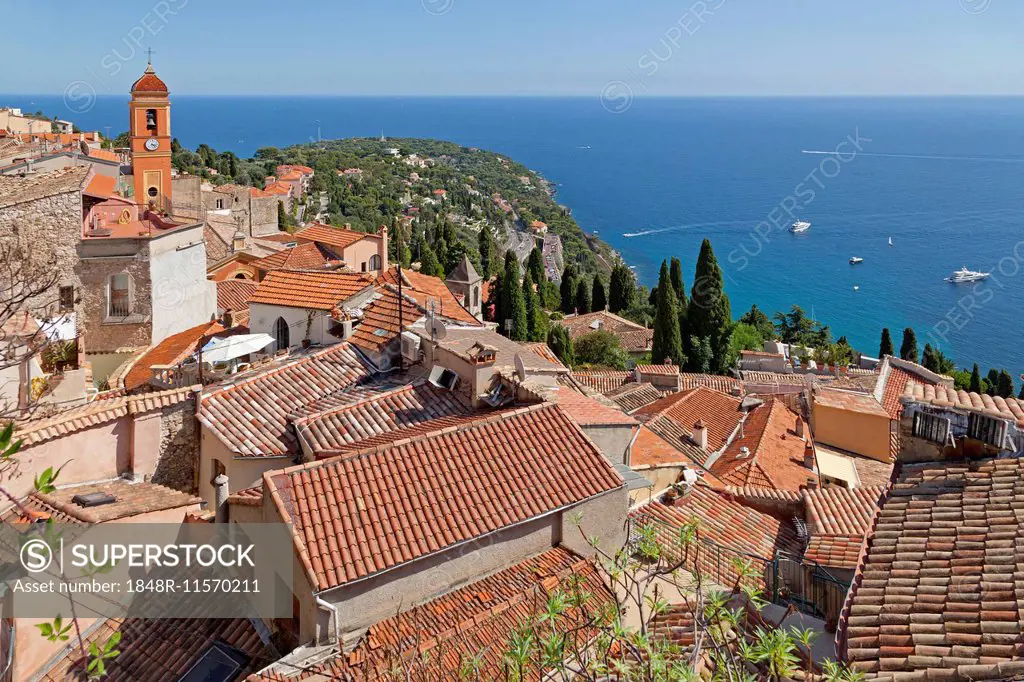 Roofs of the historic centre, Roquebrune, Provence-Alpes-Côte d'Azur, France