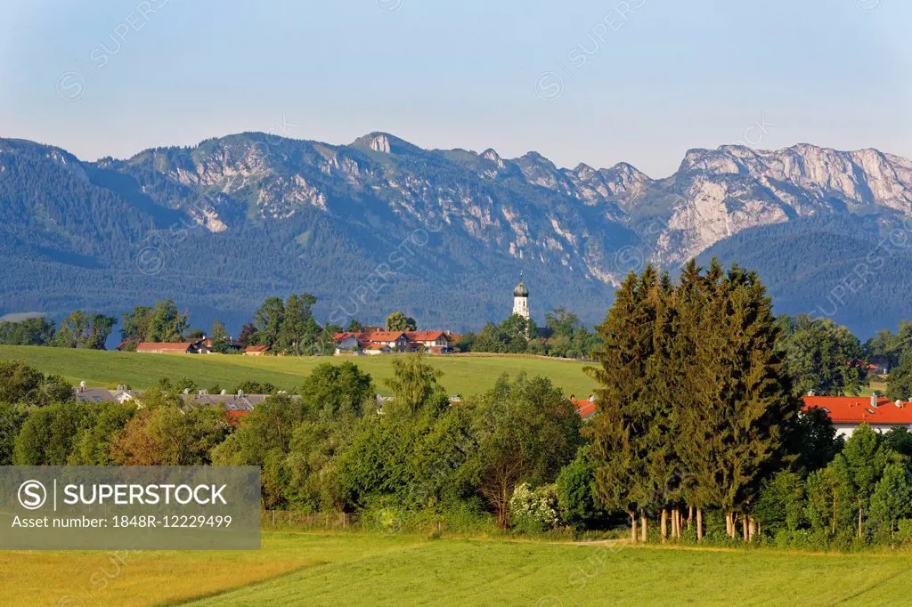 View of the town, Gaissach, Isarwinkel, Upper Bavaria, Bavaria, Germany