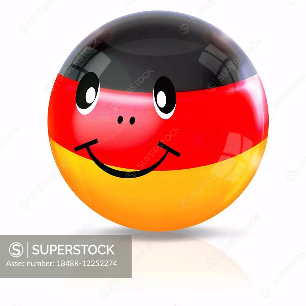 Smiley in the German national colours, illustration