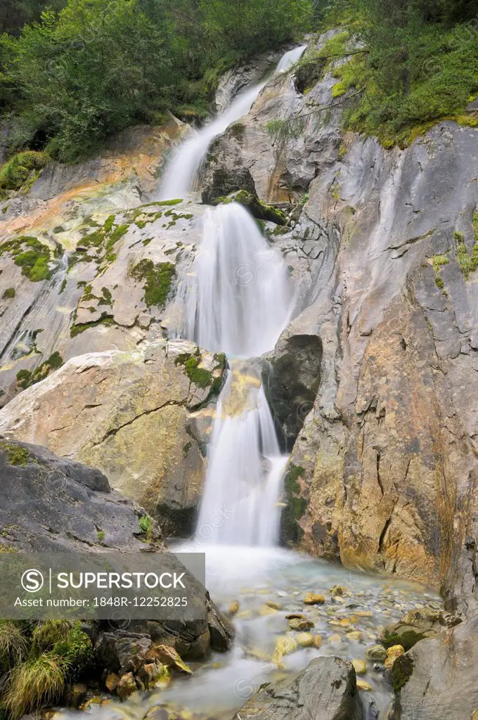 Hintertuxer Waterfall, Wasserfallweg, Zillertal Alps, Tyrol, Austria