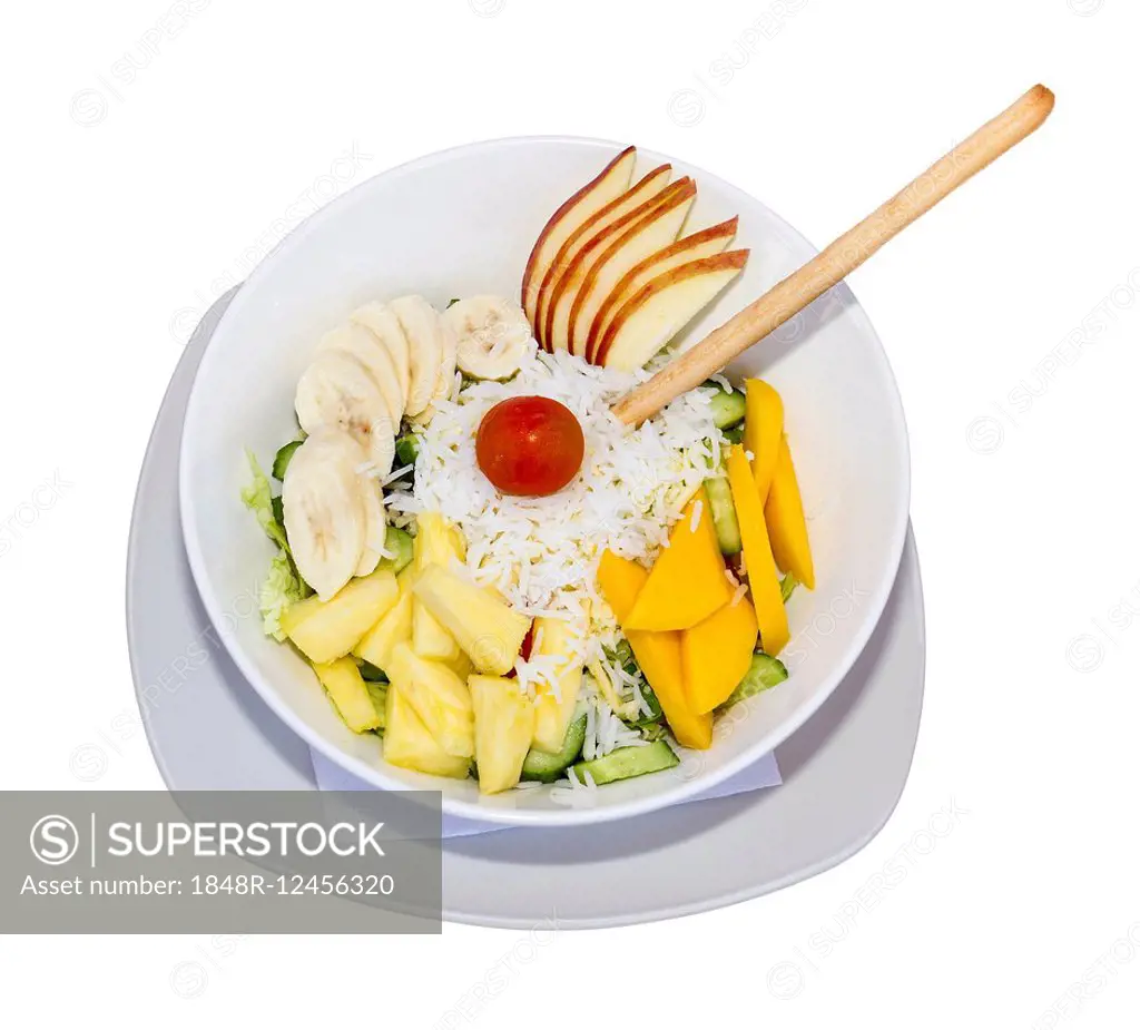 Salad with fruit and rice
