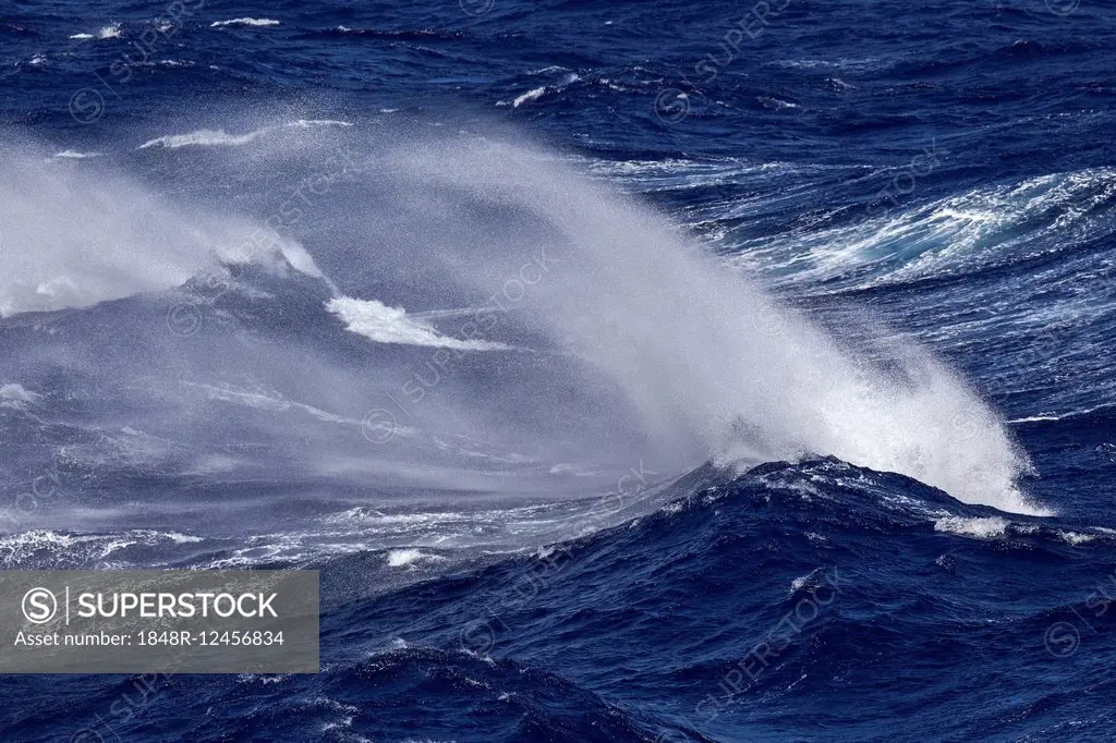 Waves, spray, sea, between La Gomera and Tenerife, Canary Islands, Spain