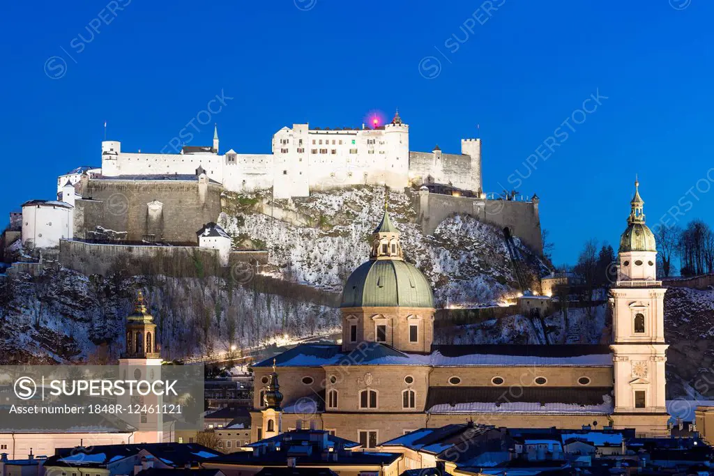 Festung Hohensalzburg Fortress above the historic centre, Salzburg, Austria