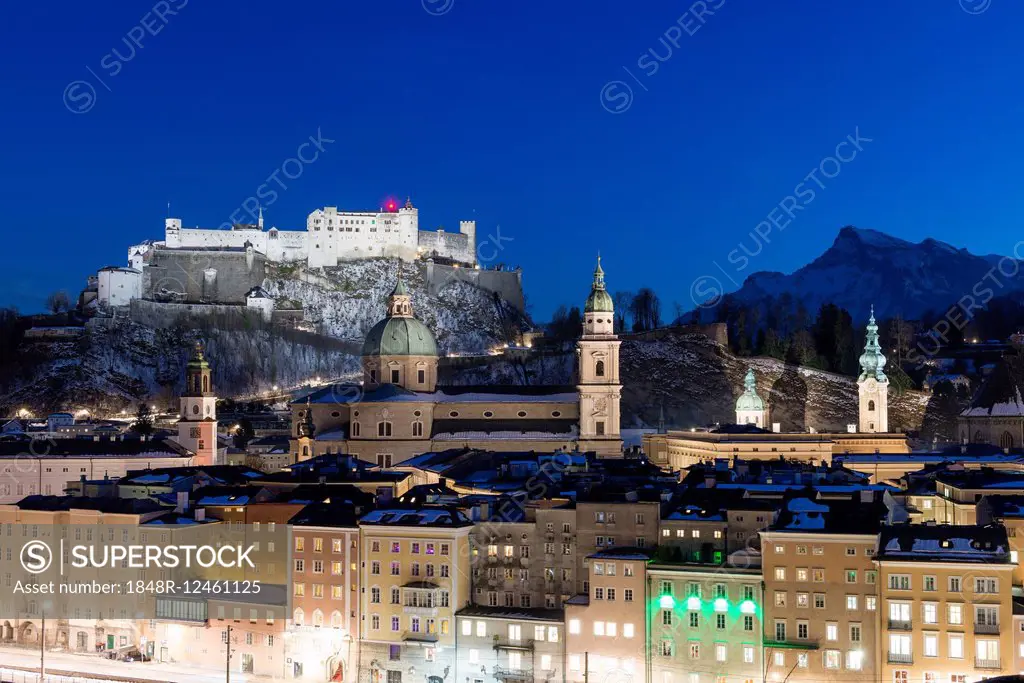 Festung Hohensalzburg Fortress above the historic centre, Salzburg, Austria