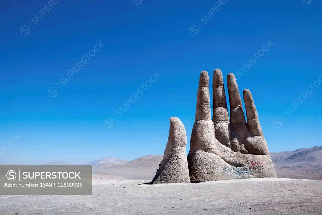 Mano del Desierto, at the Pan-American highway, Atacama Desert, Antofagasta, Antofagasta Province, Chile