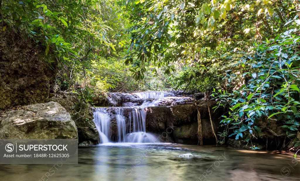 Waterfall in Erawan National Park, Kanchanaburi Province, Thailand