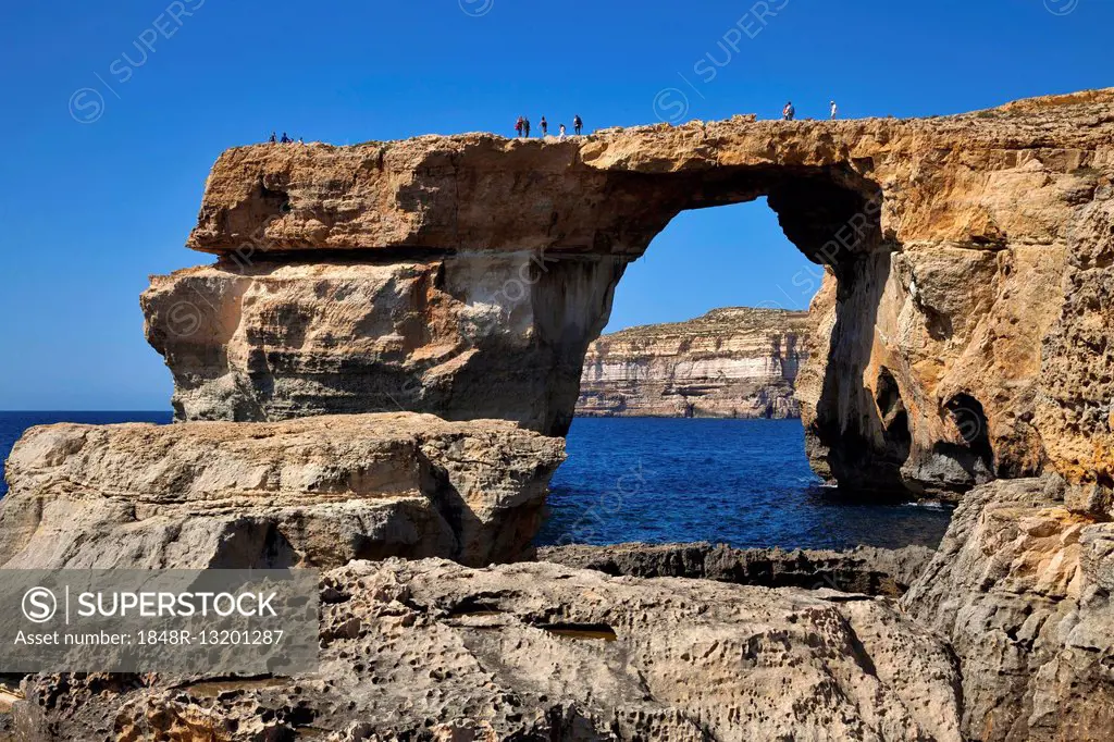 Azure Window, a natural rock arch, west coast, Gozo, Malta