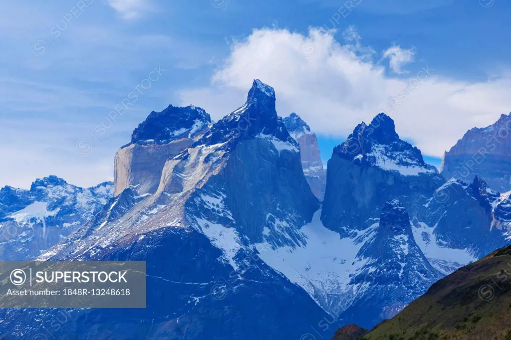 Cordillera del Paine, horns of Torres del Paine, Cuernos del Paine, Torres del Paine National Park, Patagonia, Chile