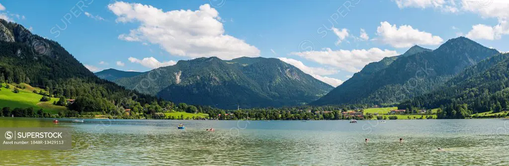 View of the Schliersee, Schlierseer mountains, Upper Bavaria, Bavaria, Germany