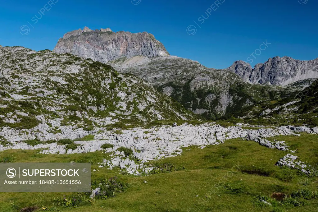 Karst, karst landscape, Steinernes Meer and Rote Wand, Lech Mountains, Vorarlberg, Austria