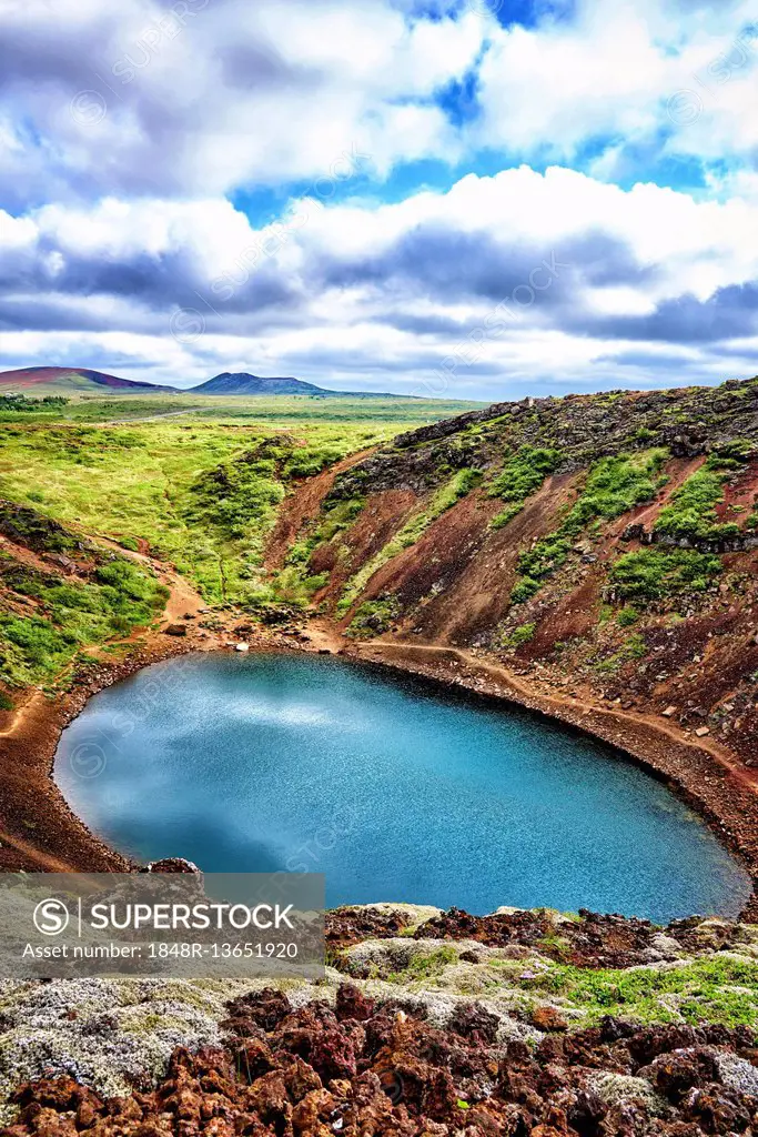 Volcanic crater, crater lake Kerið, Southern Region, Iceland