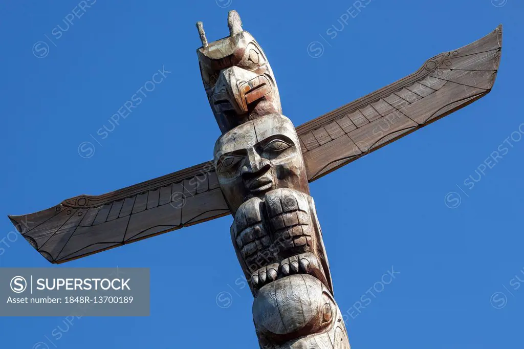 Totem Pole in Stanley Park, Vancouver, British Columbia Province, Canada