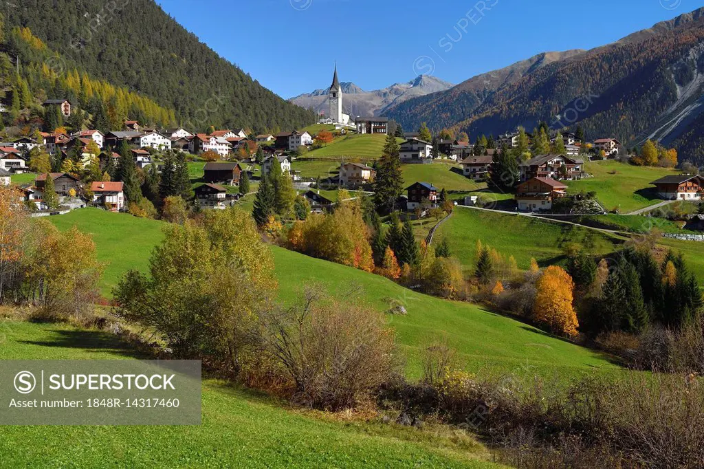 Mountain village Schmitten, Albula, Canton Graubünden, Switzerland