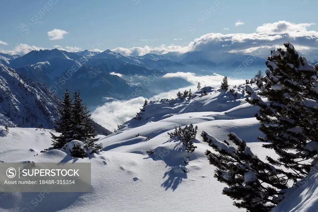 Wintery landscape in the Rofan, Rofan Range, Tyrol, Austria, Europe