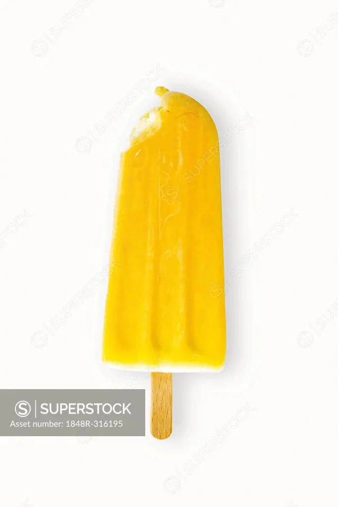 Popsicle, ice lolly or ice pop, vanilla and lemon sorbet ice cream, creamsicle