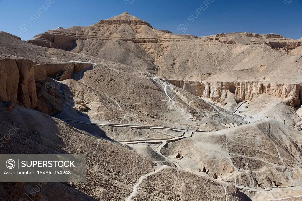 Rocks, landscape, Valley of the kings, Thebes, Luxor, Egypt, Africa