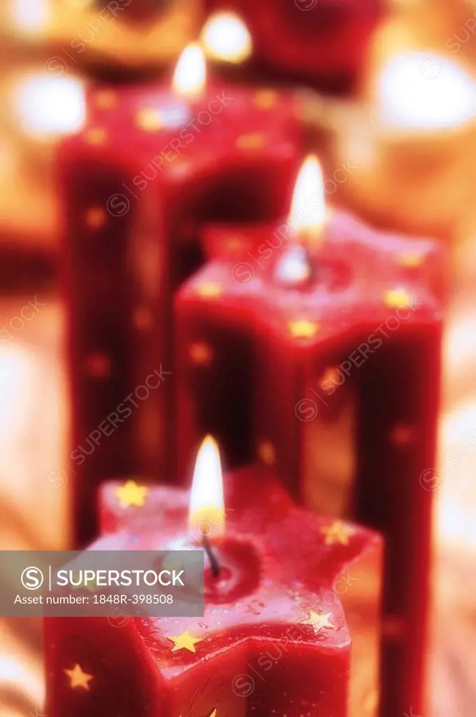 Star shaped red candles