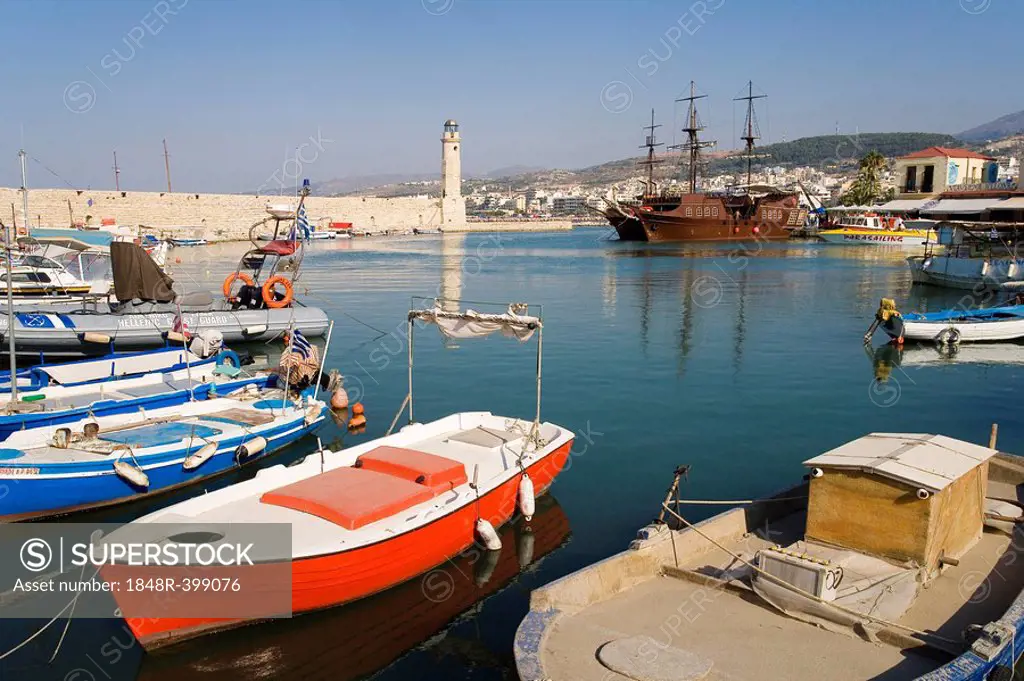 Port of Rethymno, Rethimnon, Crete, Greece, Europe
